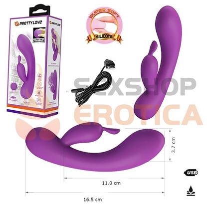  Vibrador con carga usb para estimulacion de punto g y clitoris